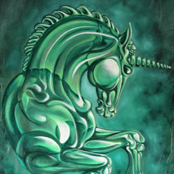 2D-3D Series - Glass Unicorn - by Mark Ward at ArtyMarksArt