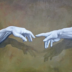 2D-3D Series - Adam and God - by Mark Ward at ArtyMarksArt