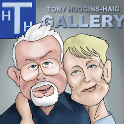 Cartoon of Tony and Yvonne Huggins Haig by Mark Ward at ArtyMarks Art