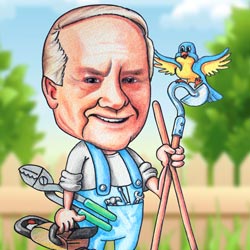 Boyd 80th Cartoon by Mark Ward at ArtyMarksArt
