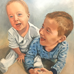 Portrait of Teddie and Matthew - by Mark Ward at ArtyMarksArt