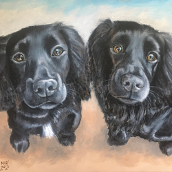 A portrait of Teasel and Bruce by Artist Mark Ward at ArtyMarks Art