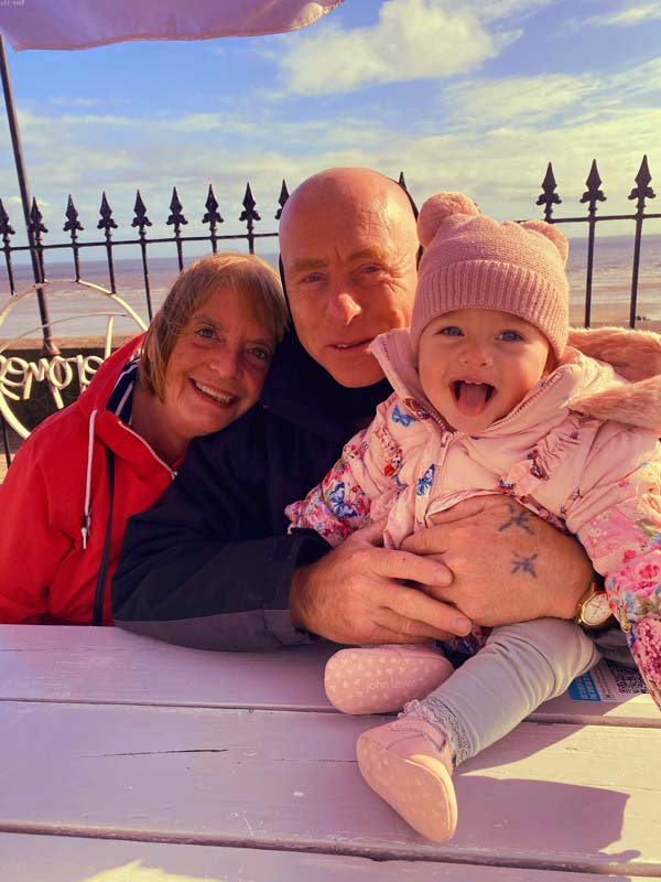 Reference for Portrait of Daisy and her grandparents, Karen and Steve - by Mark Ward at ArtyMarksArt