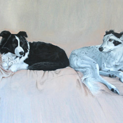 Sassy and Misty. Pet Portrait Commission by Portrait Artist Mark Ward at Mark Ward Portraits